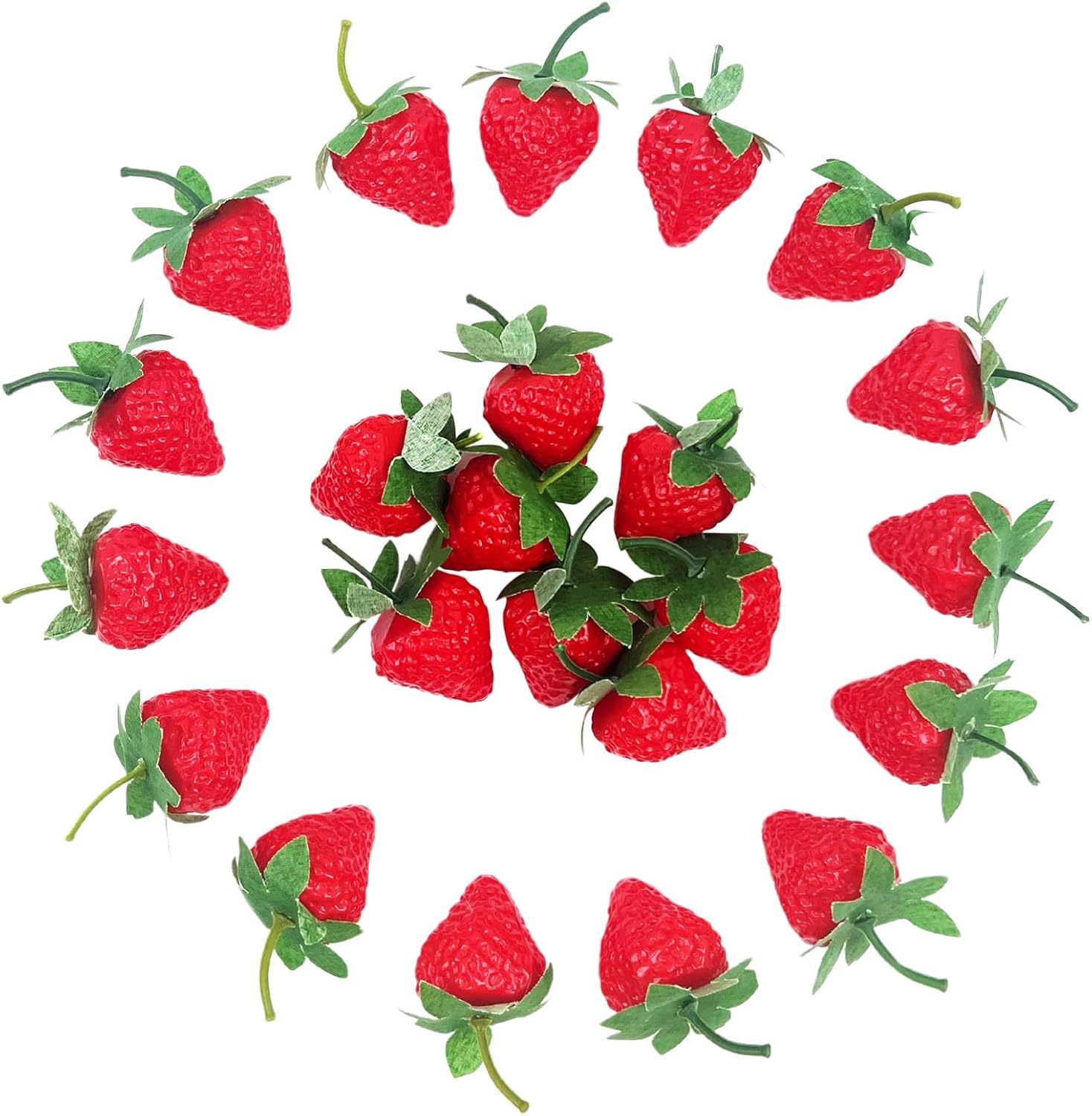 CODOHI Artificial Red Strawberries 30Pcs Lifelike Fake