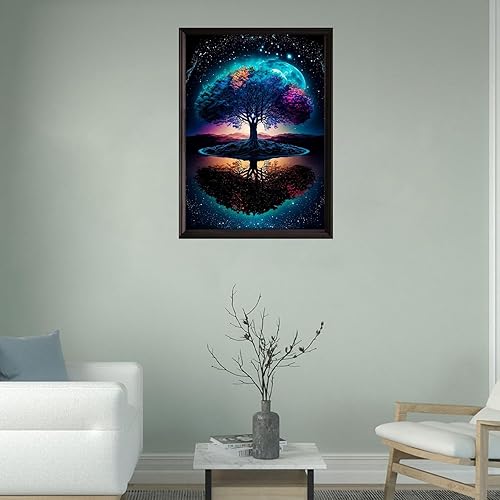 Miniatura 2 de mrpwnle Kits de pintura de diamantes para adultos, árbol de la vida, pintura de puntos de diamante para principiantes, pintura redonda 5D con