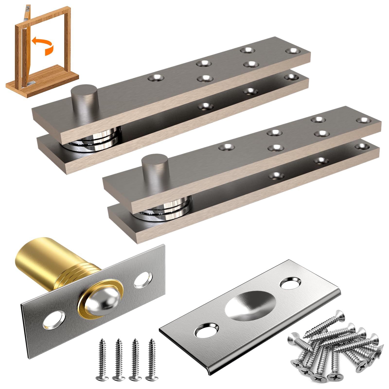 Hidden Door Hinge Heavy Side Type 1PCS,Door Pivot Hinges for Woods, Hidden and Secret Bookcase, Murphy Bookshelf