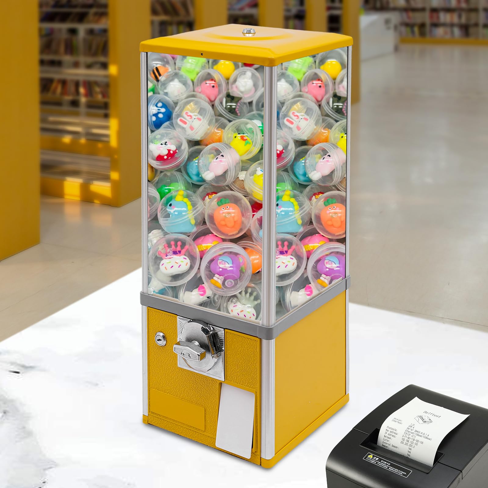 Bacacoo Vending Machine, Candy Vending Machine, Commercial Vending Machine for Retail Stores, Amusement Parks, Hypermarkets, Parks, Game Halls, Etc. (Yellow)