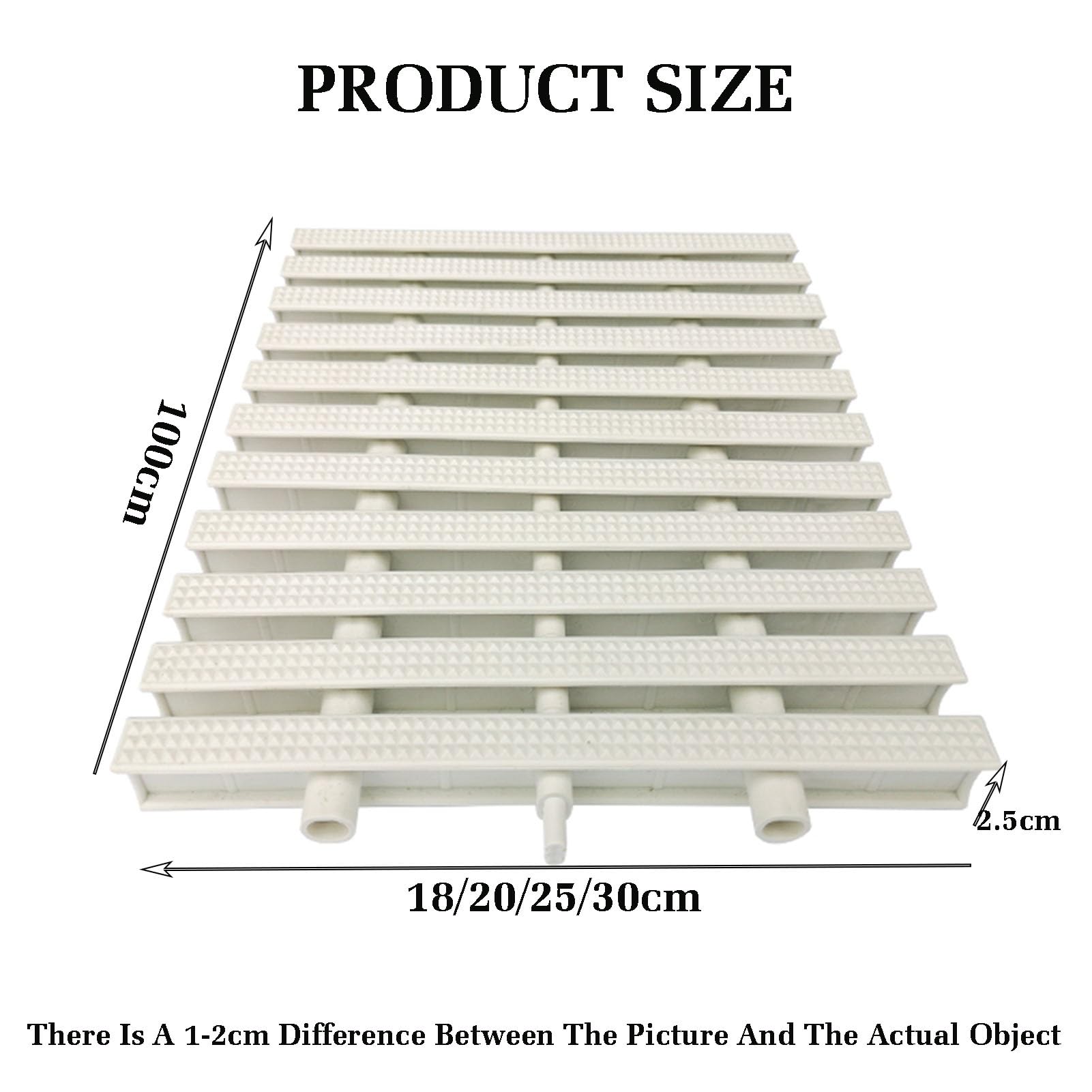 Rejillas para Piscinas, Rejilla de Drenaje Duradera para Piscinas - Canaleta de PVC empalmable, 25x100CM, Juego de 4, Ideal para desagües de rebosadero en Interiores y Exteriores, p