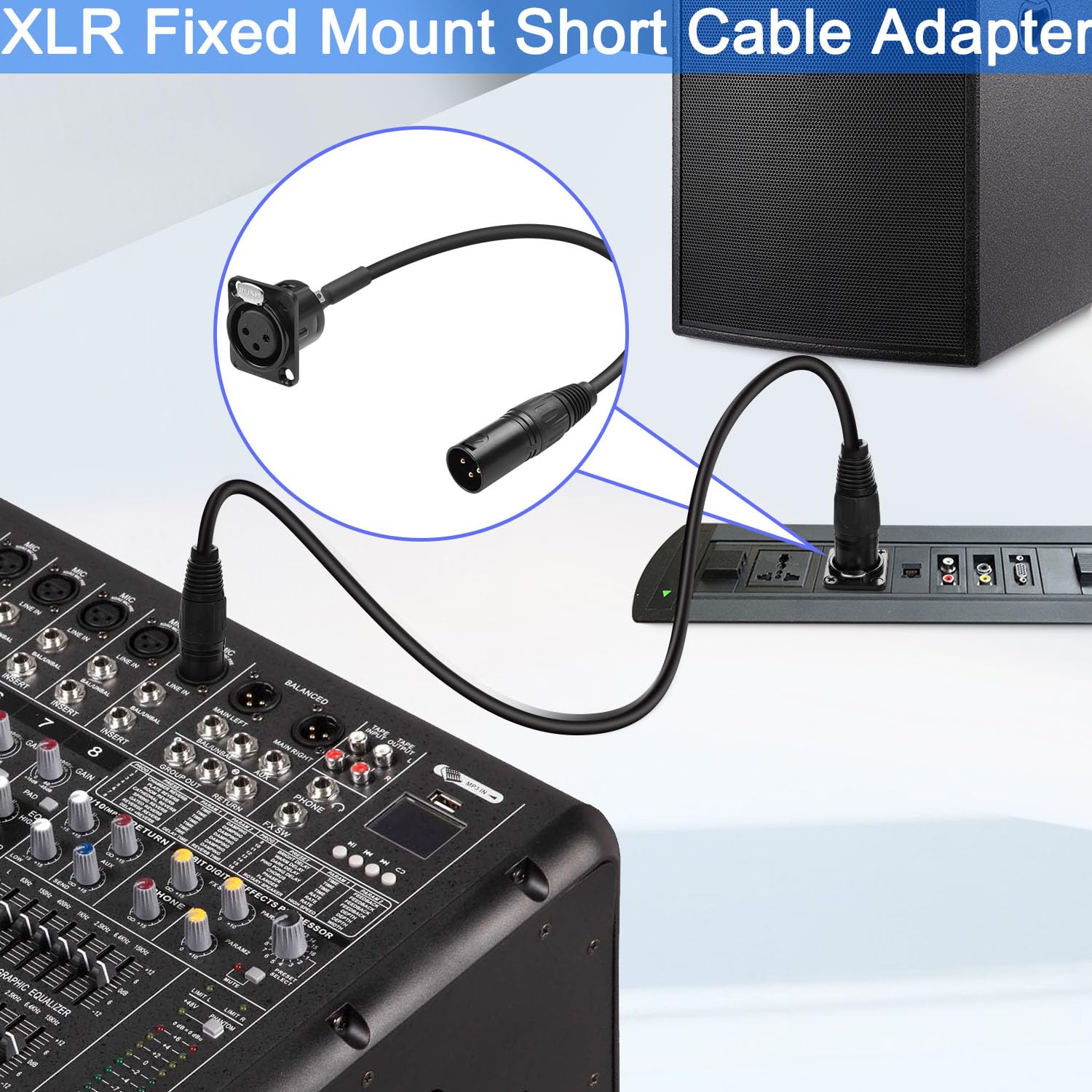 Adaptateur Audio XLR 5 Broches Vers 3 Broches QIANRENON - DMX, Microphone, Éclairage Scène