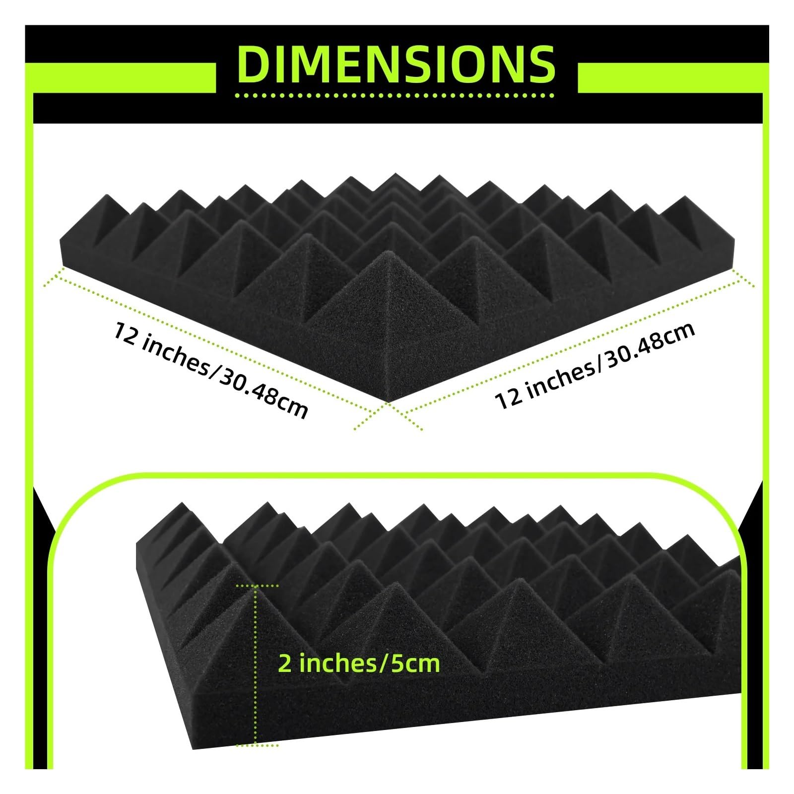 Pannelli in Schiuma Acustica Pannelli acustici 50 pezzi fonoassorbenti da parete 25 kg/m³ Materiale fonoassorbente studio Schiuma acustica Decorazione for la casa Studio
