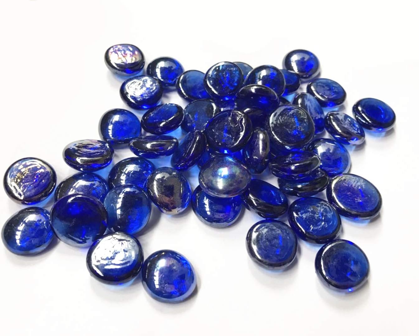 Glass Gem Stone, 2 Lbs Flat Marbles Pebbles for Vase Fillers, Table Scatter, Aquarium Fish Tank, Party Decoration, Crystal Rocks (Approx 200 Pcs Purple)