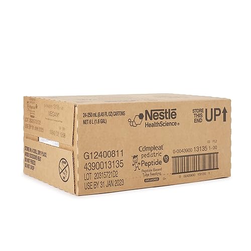Miniatura 5 de Compleat Péptido pediátrico de 1.5 tubos de fórmula de alimentación, sin sabor, 8.45 onzas líquidas (paquete de 24)