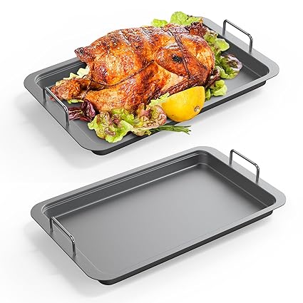 SafBbcue Baking Sheets, Nonstick Turkey Roaster Baking Pan for Chicken and Meat Vegetable