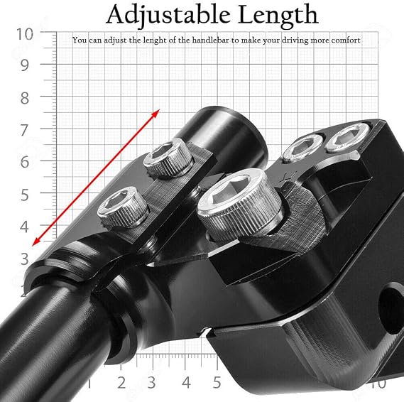 Motorcycle CNC Aluminium Adjustable Handlebar Handle Bar Clip On Clamp Mount for Kawasaki Ninja 650R ER-6F ER6F 2006 2007 2008 2009 2010 2011 2012 2013 2014 2015 2016 (Black)