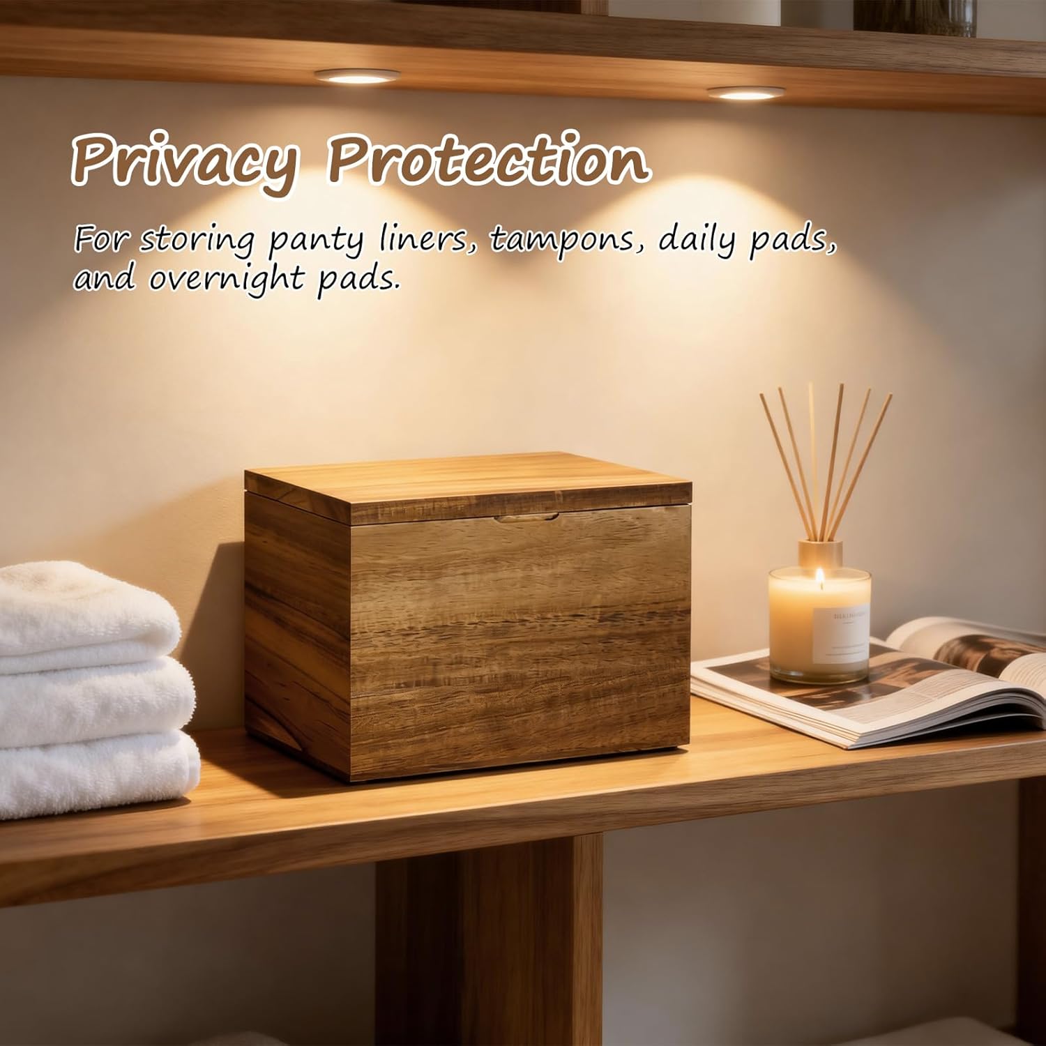 Tampon Holder for Bathroom Decor Acacia & Egg Basket,Wooden Egg Basket for Gathering Fresh Eggs