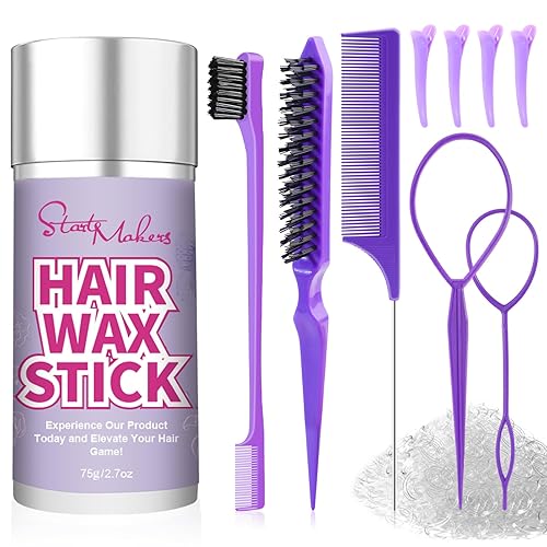 START MAKERS Hair Wax Stick with Slick Back Hair Brush