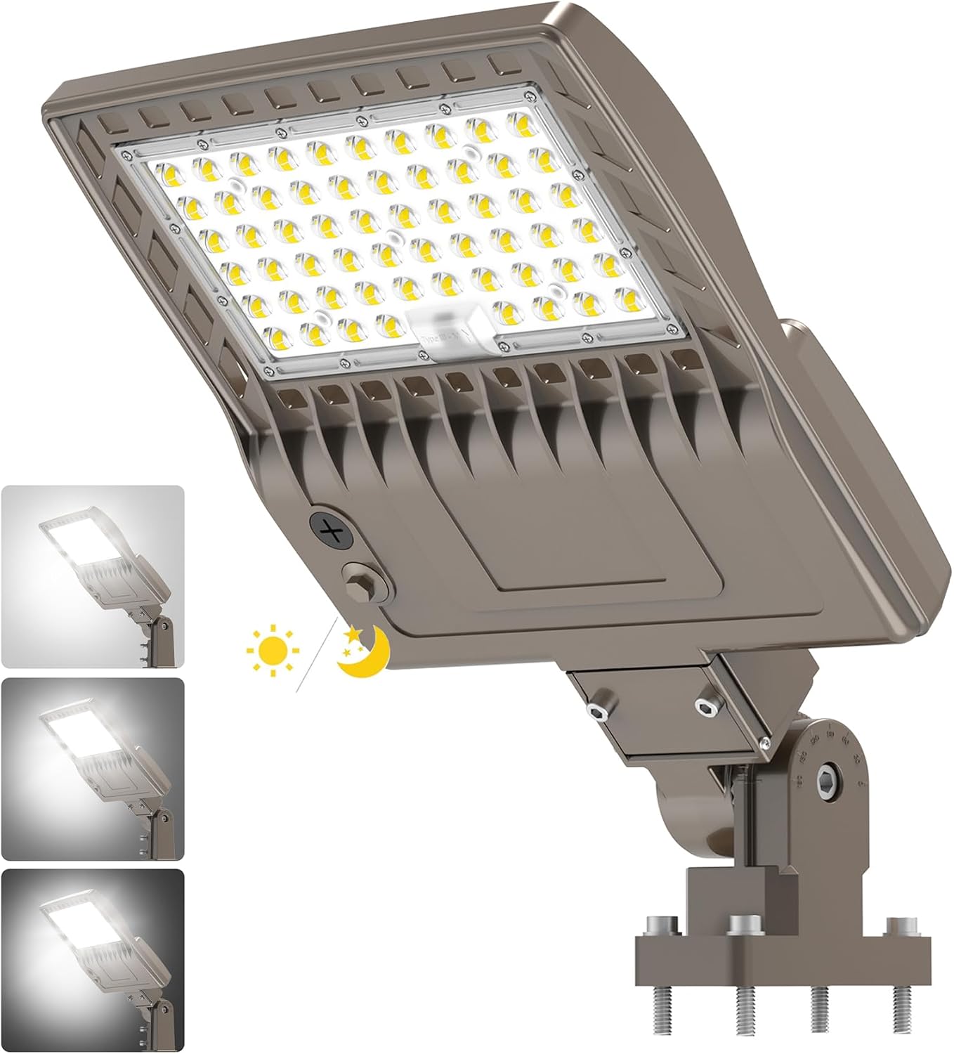 480 Volt 240W LED Parking Lot Pole Lights 36,000LM, UL Listed Industrial Grade Shoebox Parking Lot Light 5000K IP65 Waterproof Outdoor Commercial Area Lighting Adjustable Arm Mount 277-480VAC