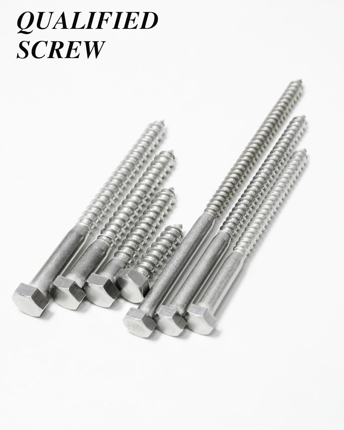(1Box) 1/4" x 3" Hex Head Lag Screws Bolts with Flat Washers, 20Sets 304 Stainless Steel 18-8 Heavy Duty 1/4 Lag Bolts for Wood with Hex Socket