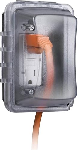 TayMac - Cubierta de tomacorrientes eléctrica para mejoras del hogar, de 2.75 pulgadas, con montaje horizontal o vertical, de 1 banda, resistente a