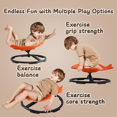 Miniatura 6 de Autism Sensory Products - Silla giratoria para niños, asiento giratorio para niños, juguetes sensoriales para sentarse y girar para niños de 5 a 7