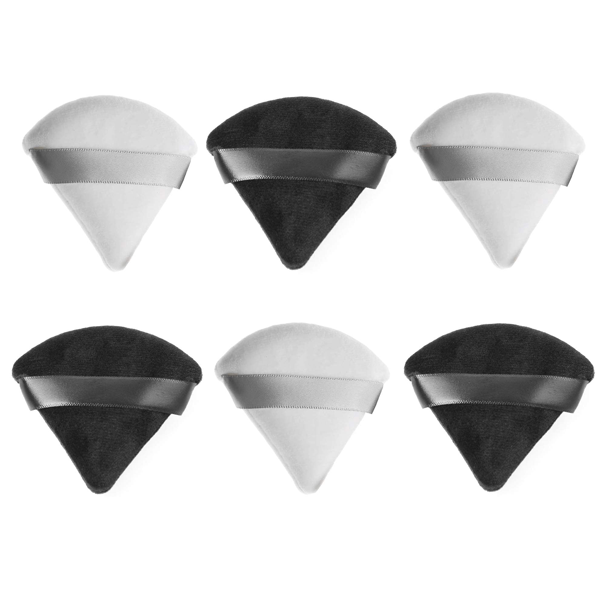 Pure Cotton Powder Puff, Made of Cotton Velour in Triangle Wedge Shape Designed for Contouring, Under Eyes and Corners, with Strap, Makeup Tool For Cosmetic (18pcs)