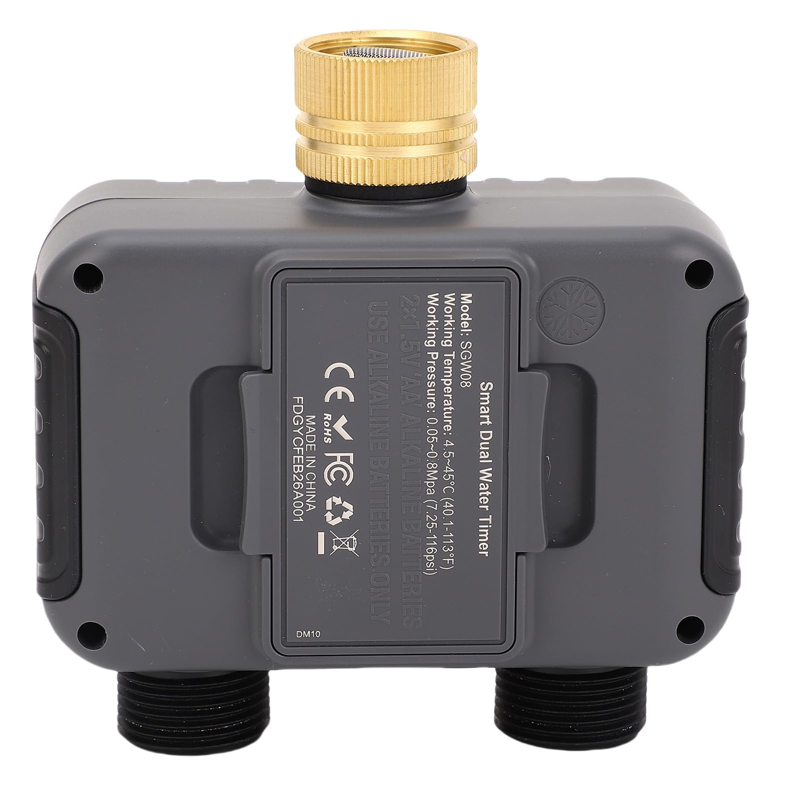FILFEEL 2-strefowy Timer Zraszacza z Mosiężnym Wlotem G3/4 IP55 Timer Nawadniania do Trawnika Ogrodowego z Podwójnym Wylotem Węża Nawadniania z Opóźnieniem Deszczowym i blokadą