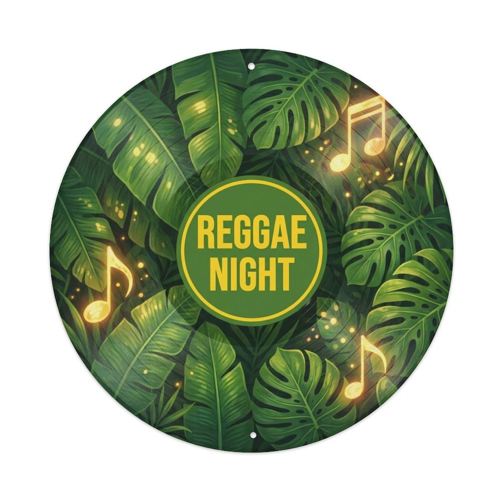 Reggae Tropical Green Record Cover Style Metal Tin Sign