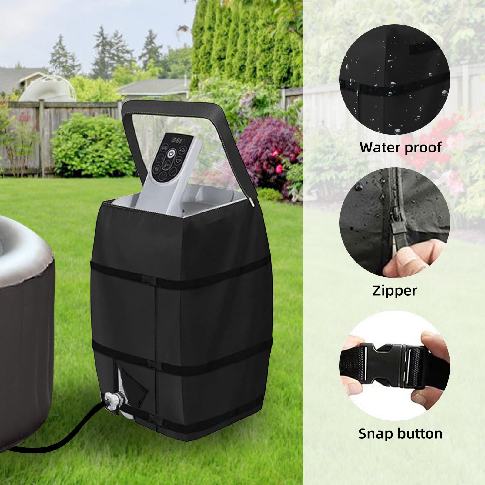 ACESOME Waterproof and Insulated Hot Tub Cover with Heater Pump for Lazy Spa - Image 4