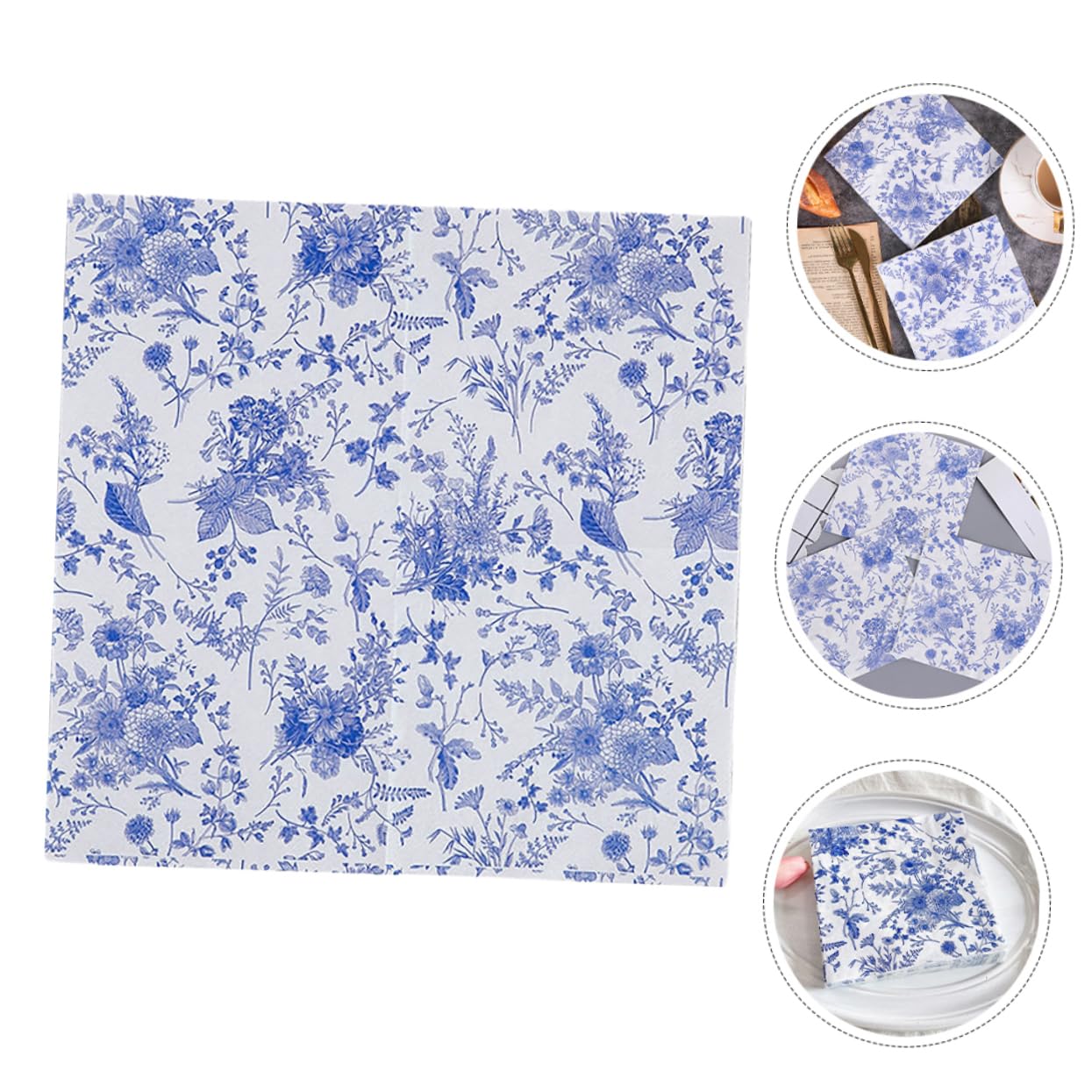 BESTYASH 200pièces Serviettes Papier Imprimées Chic Pour Et Banquets Serviettes Décoratives Avec Motif Floral Porcelaine Pour Célébrations Et Réunions