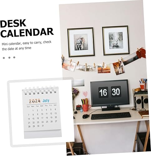 Miniatura 5 de Calendario de escritorio 2023-2024, 18 meses, julio de 2023 a diciembre de 2024, calendario mensual de escritorio, mini calendario 4X 3 2023-2024