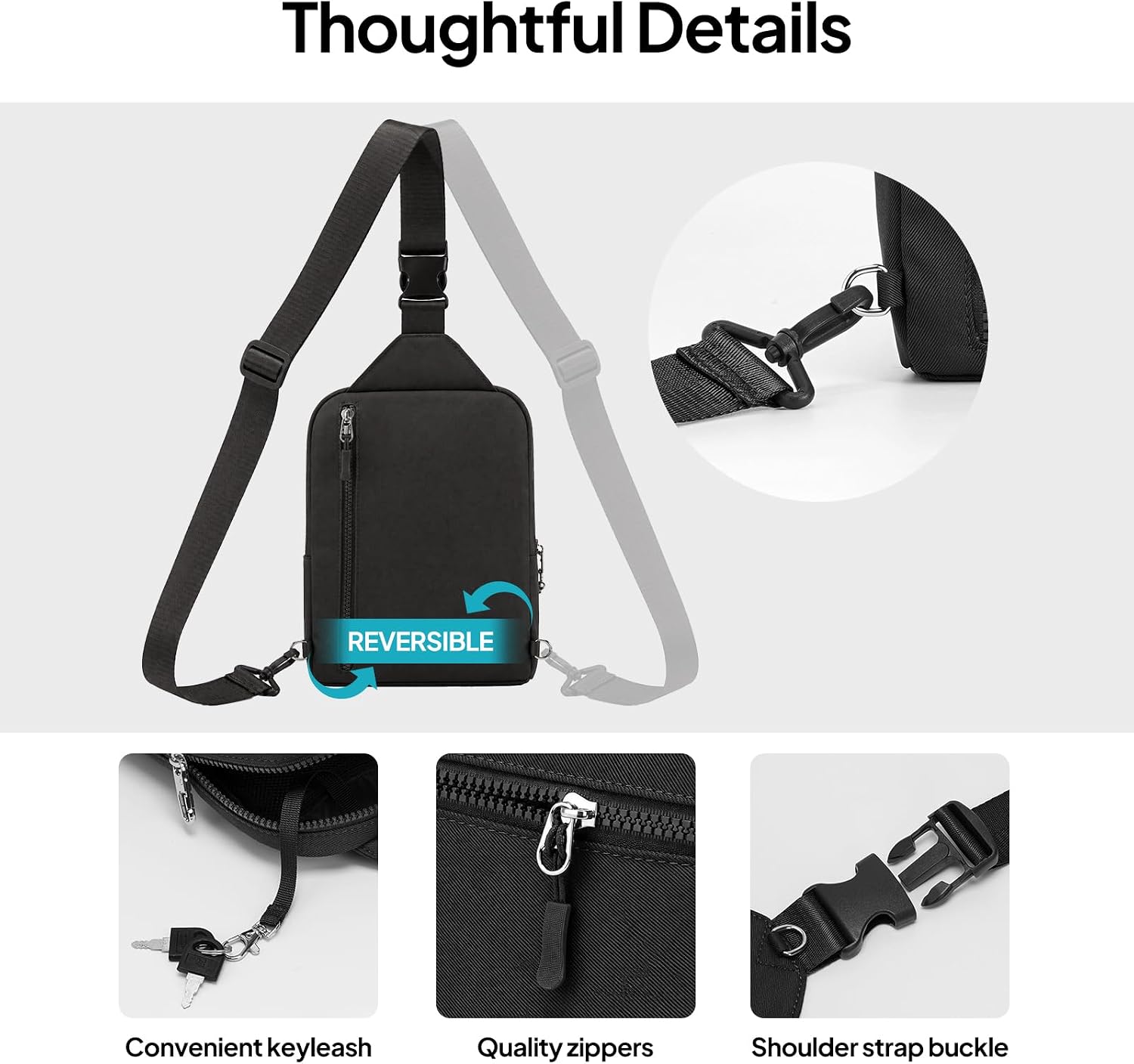 TOPEAST Anti-Theft Crossbody Bag with Water Bottle Pocket