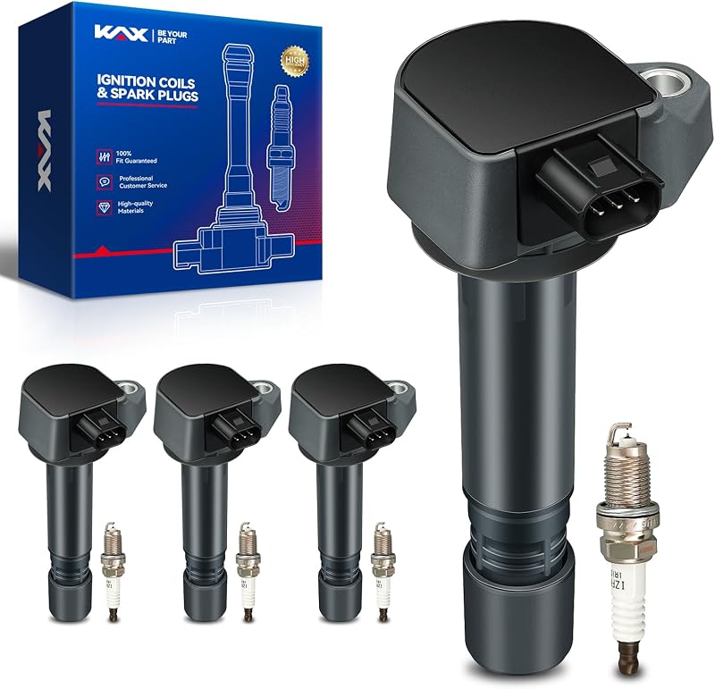Kit de 4 bobinas de ignição e 4 velas KAX UF582 para Honda Civic 2006–2011 1.8L GAS