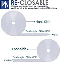 Vista 5 de Rollo de Cinta de Velcro Autoadhesiva Blanca de 1 Pulgada x 82 Pies con Respaldo Adhesivo, Tiras de Velcro de Nailon Resistente con Adhesivo, Cinta