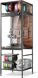 3D Printer Cabinet with Filament Storage, 3D Printer Enclosure with Ventilation, Thermo-Hygrometer and Dual-Light System, Heat-Resistant, Dustproof and Noise-Reduction Design
