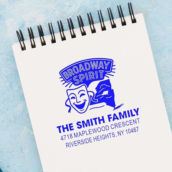 Broadway Joy Design Handmade Three Line Wood Handle Rubber Stamp for Letters, Standard 1-5/8 Square, Customizable Wood Stamp, Crafters, Stationery Enthusiasts, Small Business Owners, and Etsy Sellers