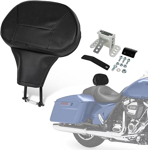 Psler Almohadilla de respaldo desmontable ajustable para conductor piloto Sissy Bar para Touring Road Glide Street Glide Electra Glide Tri Glide