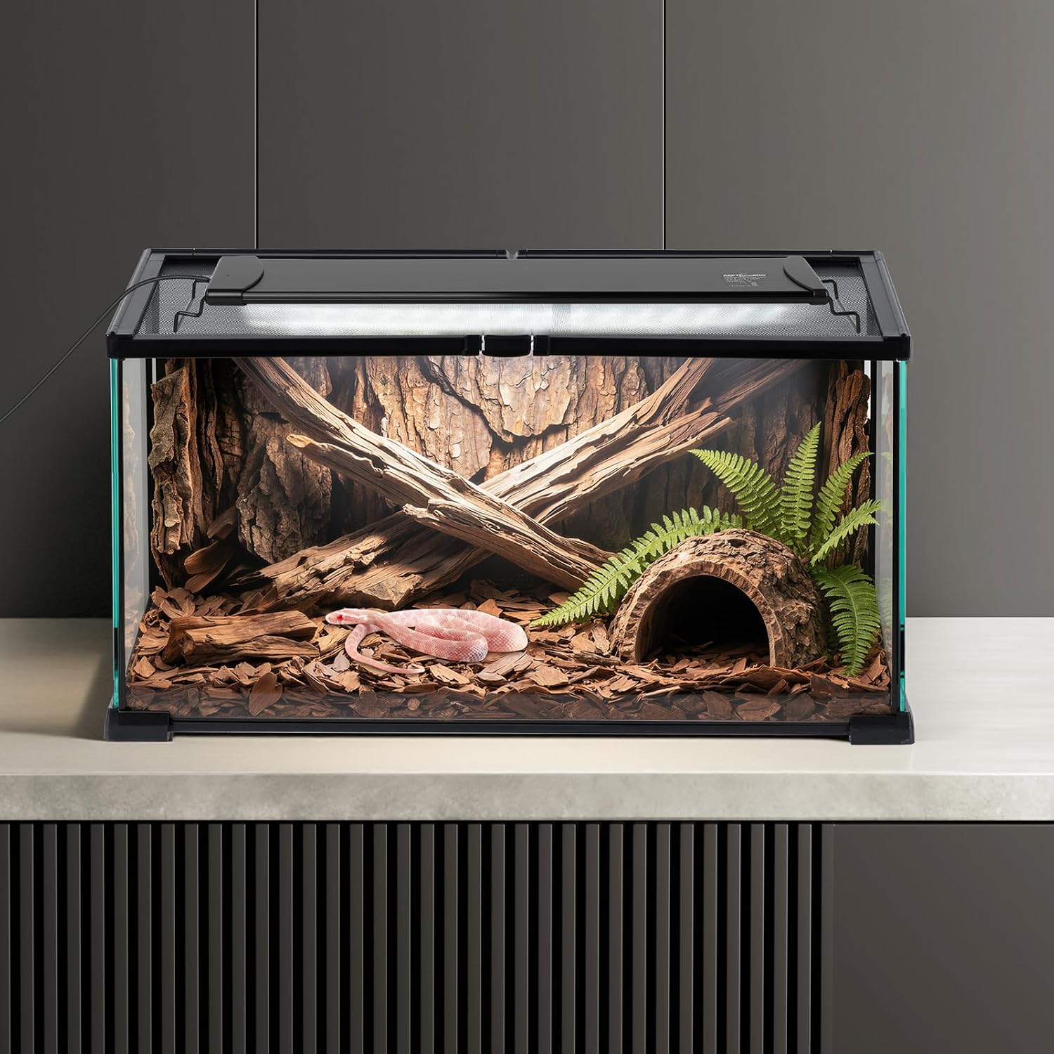 REPTIZOO UVB Reptile Light with Dimming, 18 inch UVA UVB LED Lamp for Bearded Dragon Turtle, 12W UVB Bulb Aluminum Fixture with Controller, 5 UVI Auto Mode, 0–100% Dimming & 9 Timer, Power-Off Memory