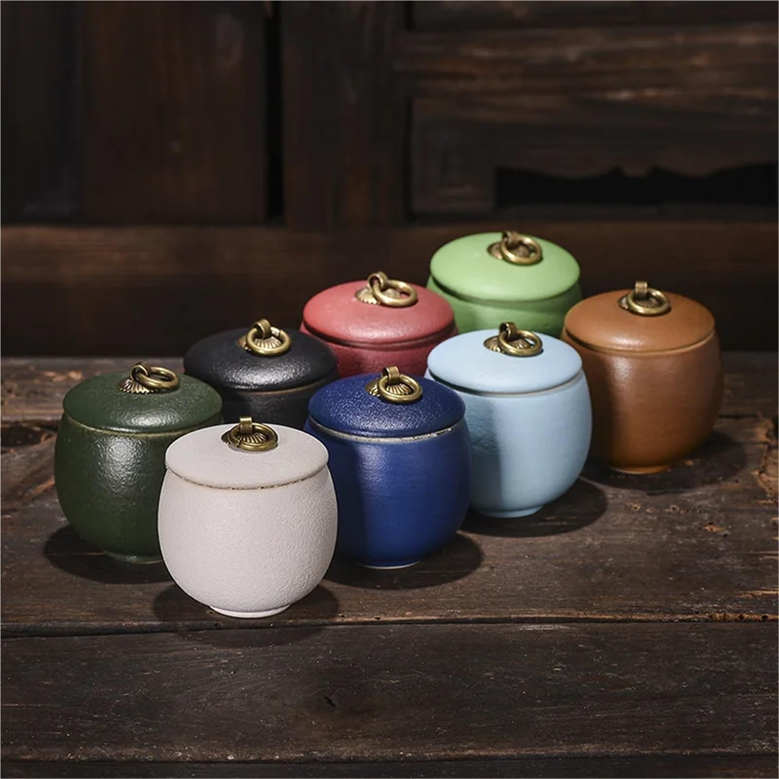 Lata De Té De Cerámica Tarro de almacenamiento cerámica Color creativo, botella té y café multifuncional, contenedor lata viaje portátil