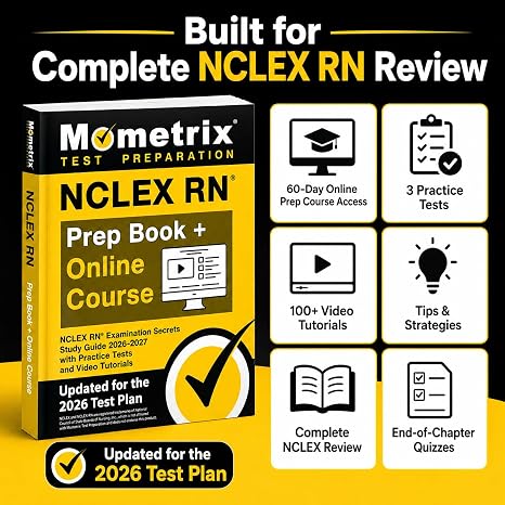 NCLEX RN Prep Book + Online Course - NCLEX RN Examination Secrets Study Guide 2026-2027 with Practice Tests and Video Tutorials: [9th Edition]