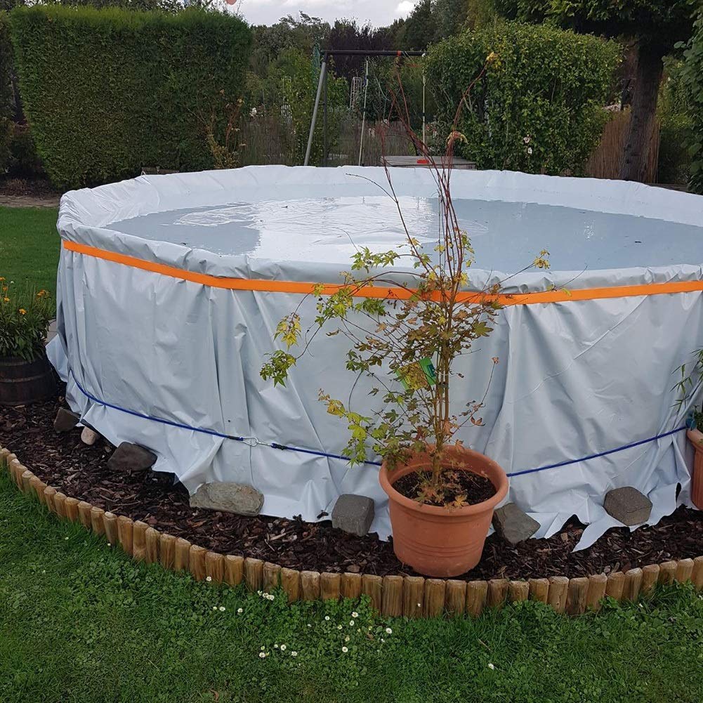 GDMING - Cubierta para silo de jardín, película de PVC impermeable para protección de invierno y verano, membrana blanca y negra 60, ideal para estanques e invernaderos