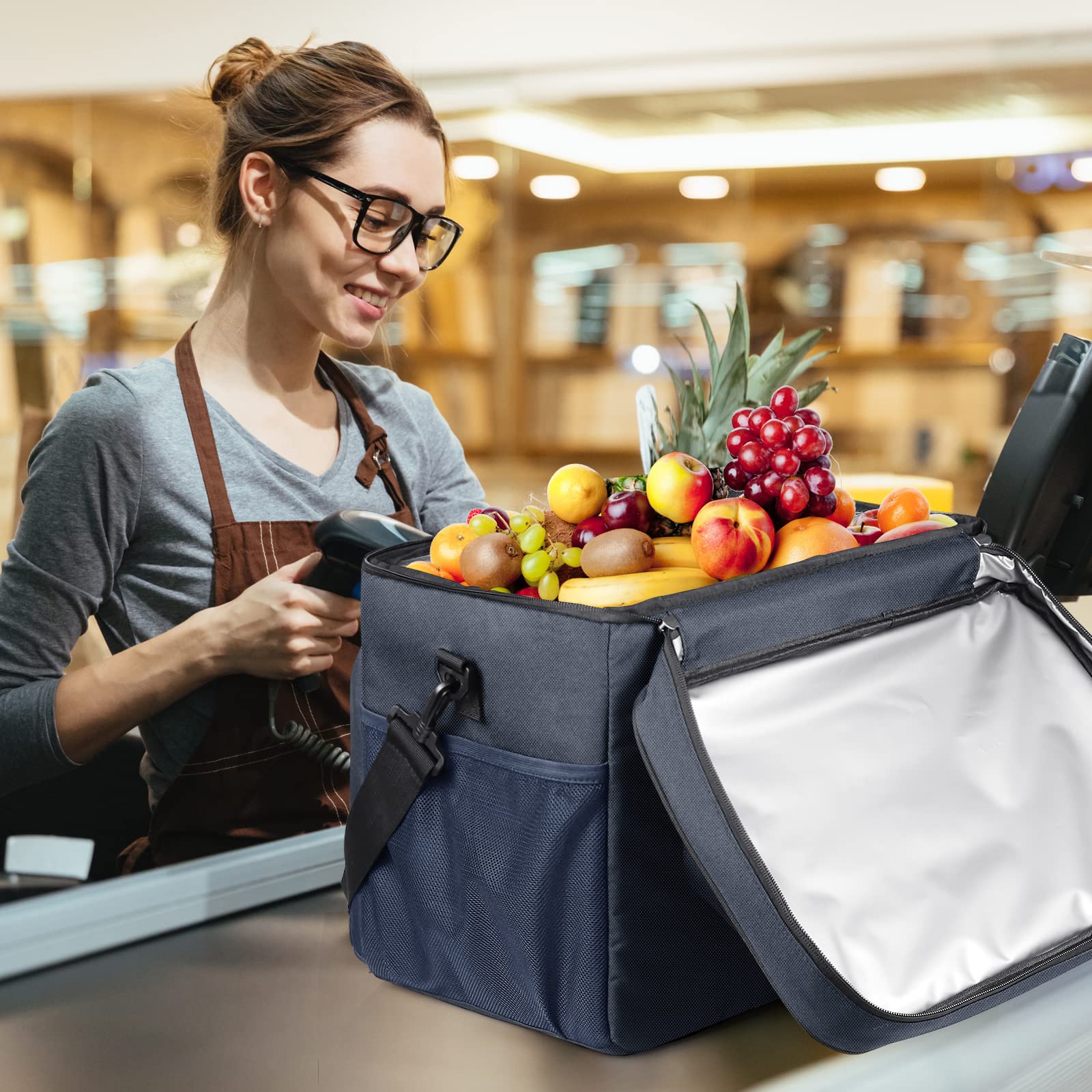 SPGOOD Borsa termica 20 l isolata pieghevole per congelatore