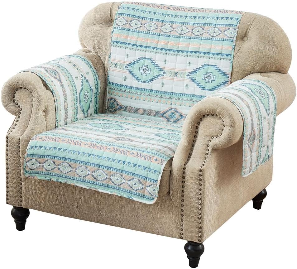 Barefoot Bungalow Phoenix Reversible Slipcover - Furniture Protector - Armchair - Turquoise