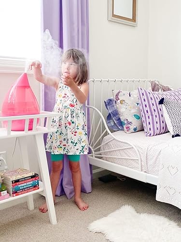 Vista 7 de Crane Ultrasonic Humidifiers for Bedroom and Office, 1 Gallon Cool Mist Air Humidifier for Large Room and Home, Humidifier Filters Optional, Pink