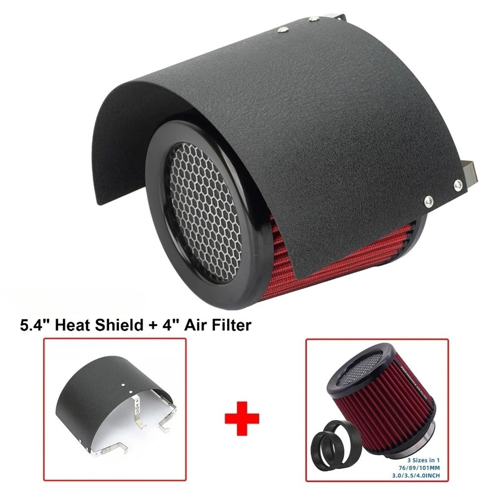 Filtr powietrza samochodu Regulowany filtr powietrza z grzybkiem. Osłona termoizolacyjna Osłona przedniej szyby ze stali nierdzewnej Filtr zamienny(101MM Black)
