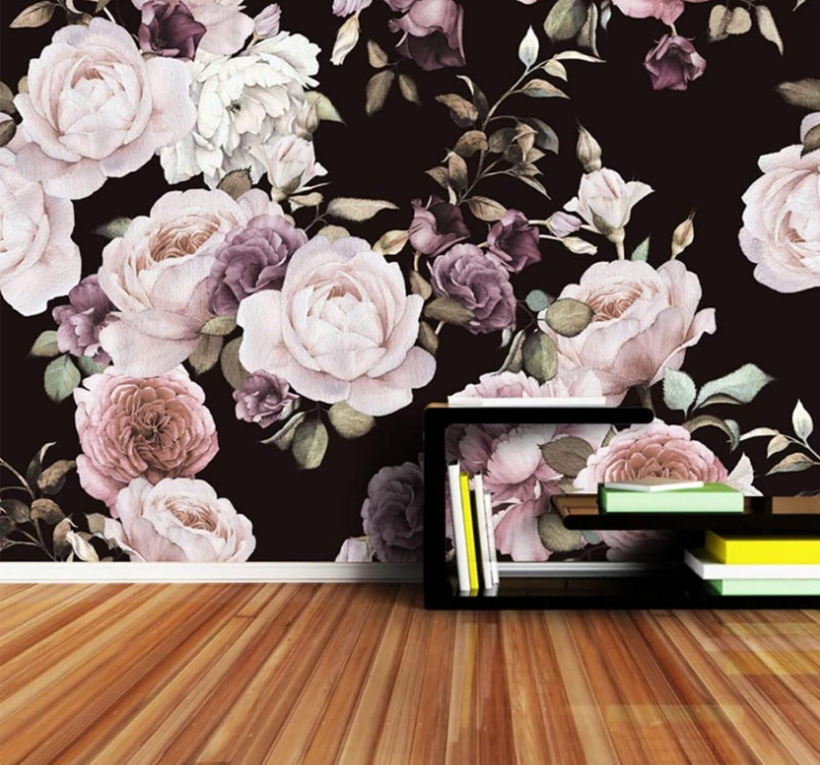 XLMING Vintage Hand Drawn Beautiful Pink Rose 3D Wallpaper Luxury Home Dining Decor Paste Sofa Living Room The Wall for Bedroom Mural-300cm×210cm