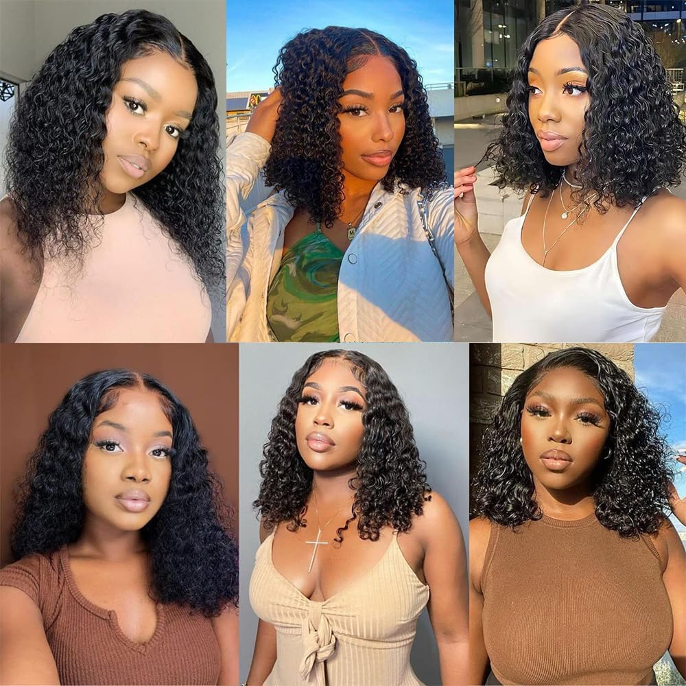 14 Inch Bob Wig Human Hair 13x4 Bob Lace Front Wigs for Black Women 180% Density Straight Bob Wig HD Transparent Lace Frontal Bob Wigs Pre Plucked with Baby Hair Natural Hairline