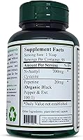 Vista 2 de Green Organic Supplements N-acetil cisteína (NAC), 90 VCaps, alta absorción, sin OMG, sin gluten Equilibra el sistema inmunológico y apoya