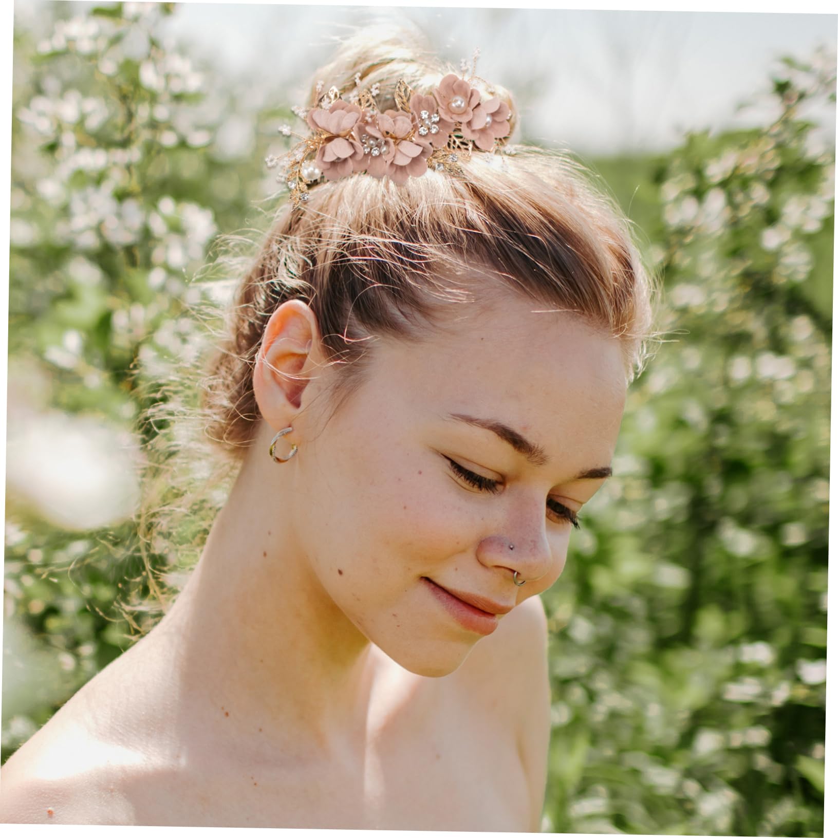 DOITOOL 9pièces Peigne De Mariage Avec Fleurs Et Perles Accessoires De Coiffure Élégants Pour Femmes Et Mariées Pour Cérémonies Soirées Et Photos