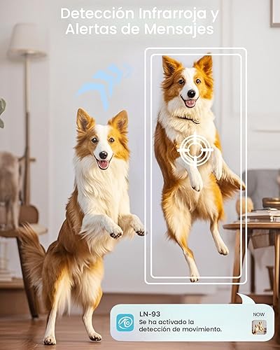 Vista 4 de Mini cámara de seguridad, cámara de niñera con lente giratoria de 180°, almacenamiento gratuito en la nube y SD, vigilancia inalámbrica WiFi 4K, sin