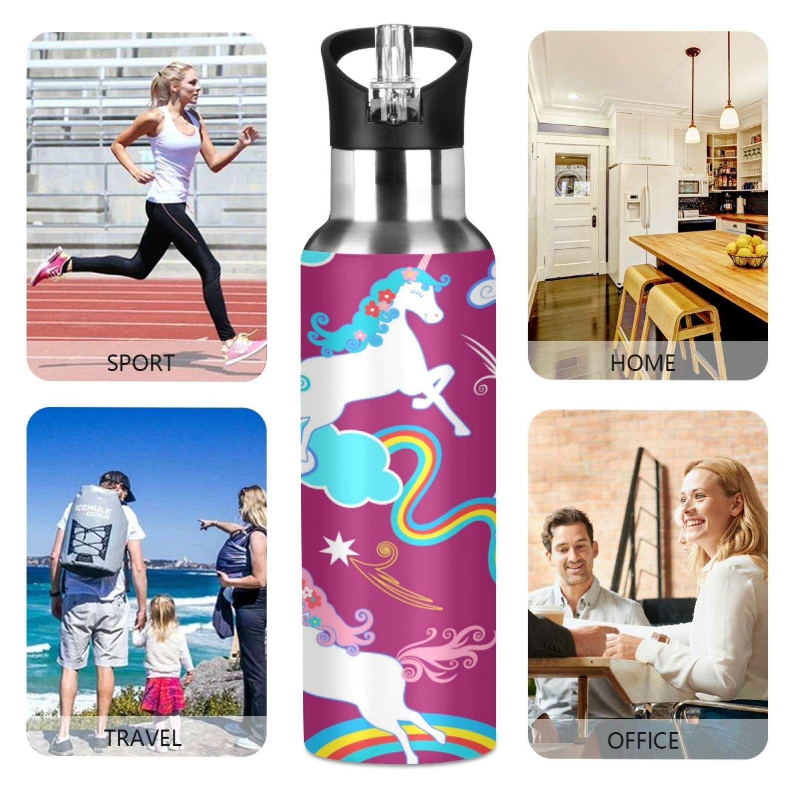 Vnurnrn Jolie Licorne Arc-En-Ciel Bouteille D'eau Isotherme | FindTheDeal