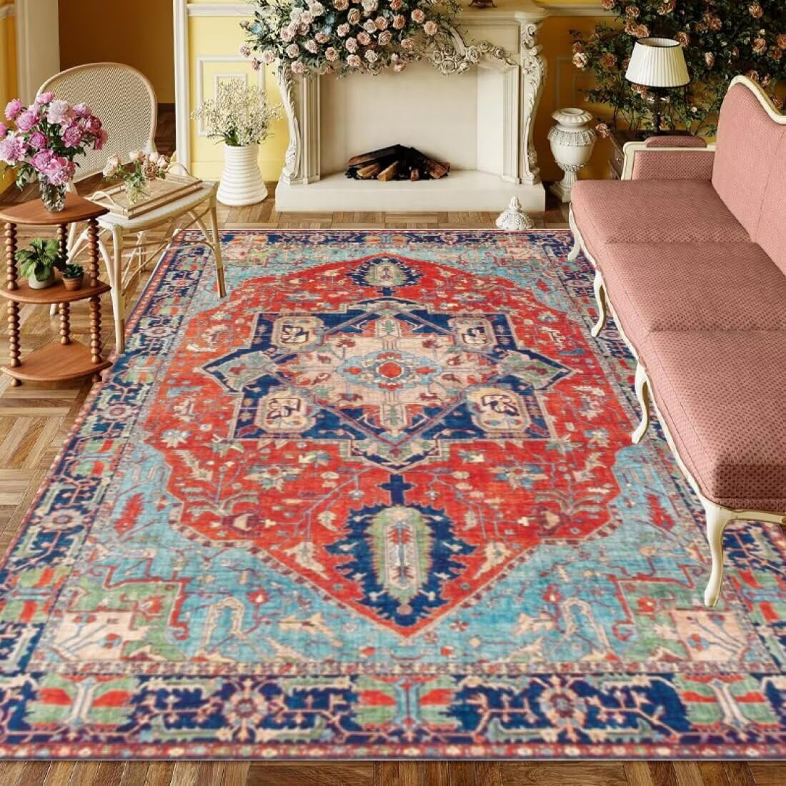 Tapis chambre enfant 60x90cm vintage pour un coin jeu confortable
