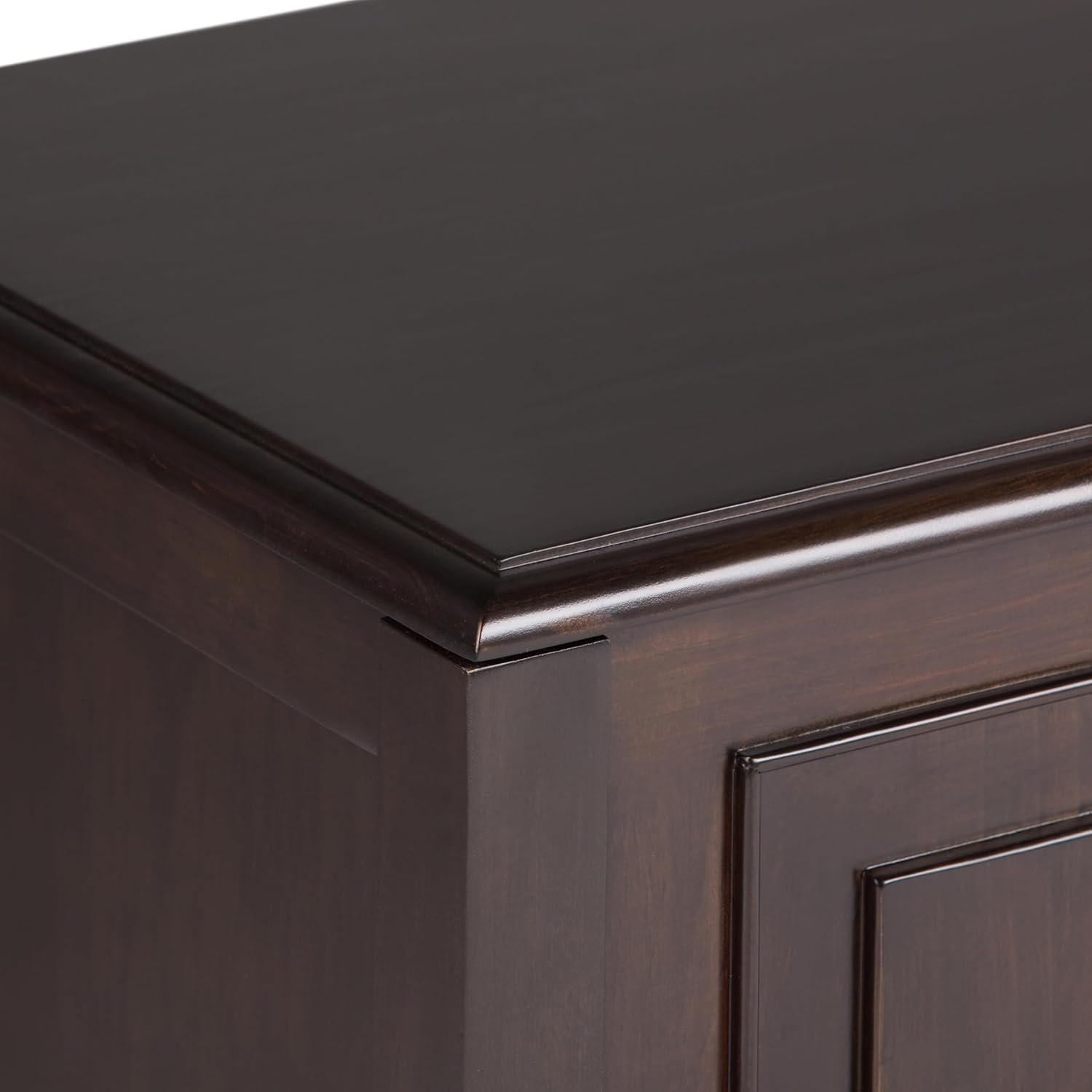 SIMPLIHOME Connaught Storage Bench - 51 inch Wide Solid Wood Trunk Bench in Dark Chestnut Brown, Traditional Bench for Entryway with Lift-Up Lid and 3 Hidden Compartments