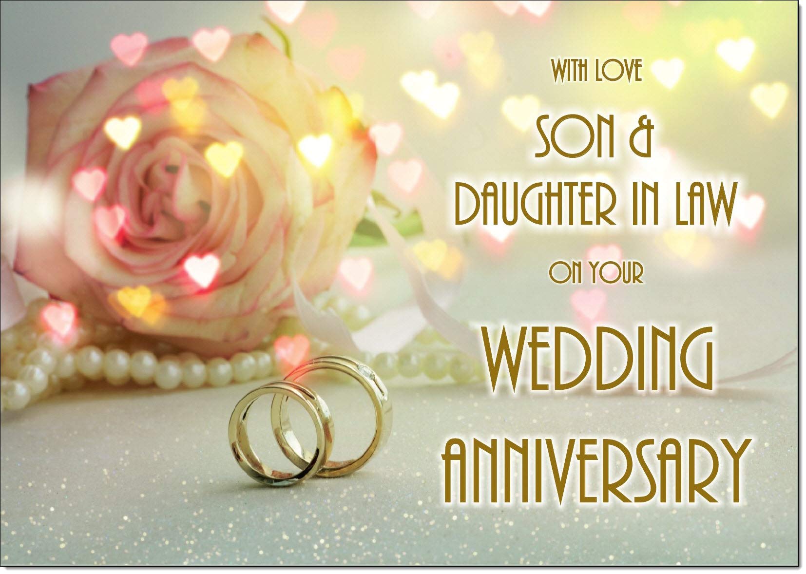 doodlecards Son & Daughter in Law Wedding Anniversary Card Medium Size