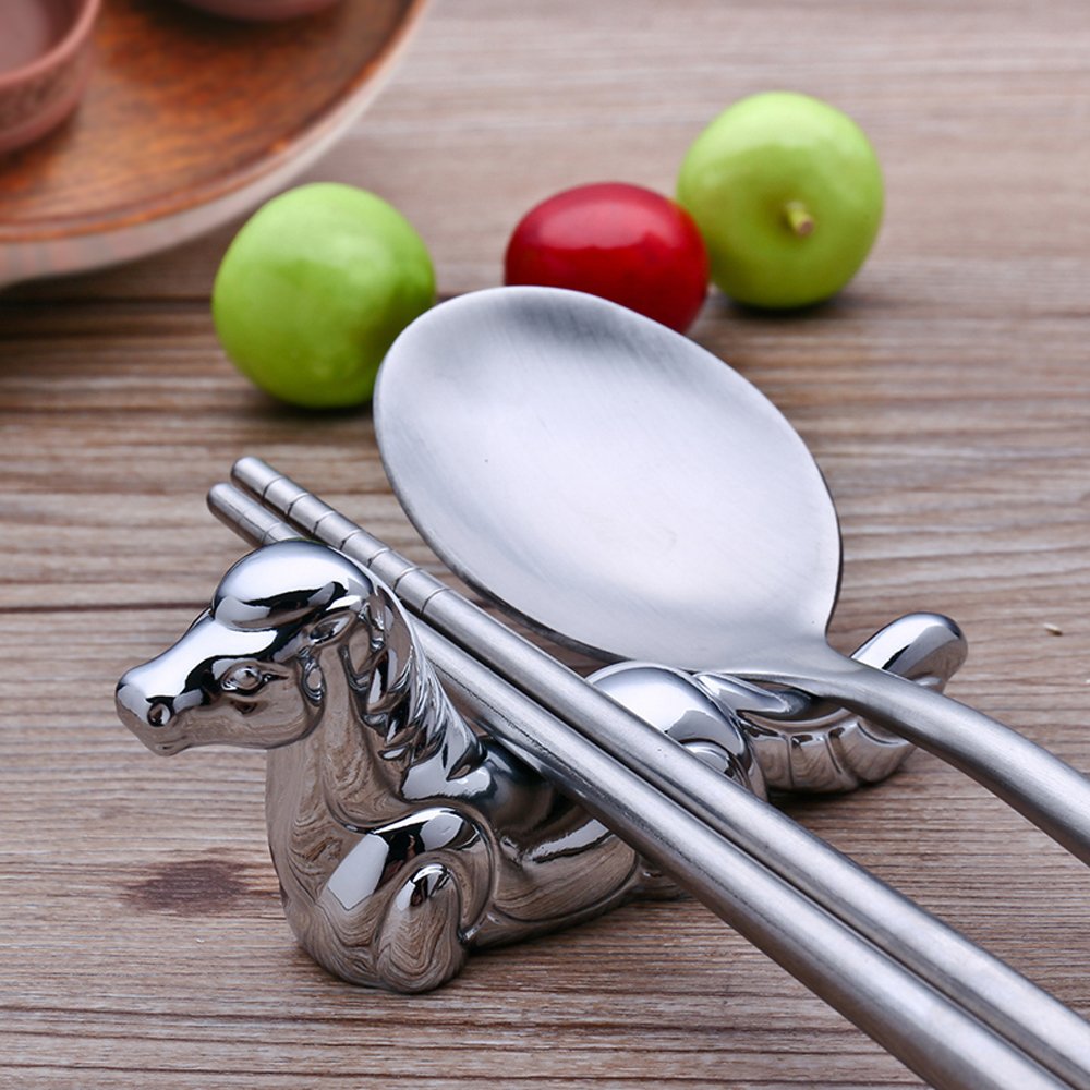 Yoy dodici cinese segni zodiacali in acciaio INOX bacchette riposo o cena supporto cucchiaio forchetta e coltello Holder set di 2 Bello Twelve Chinese Zodiac
