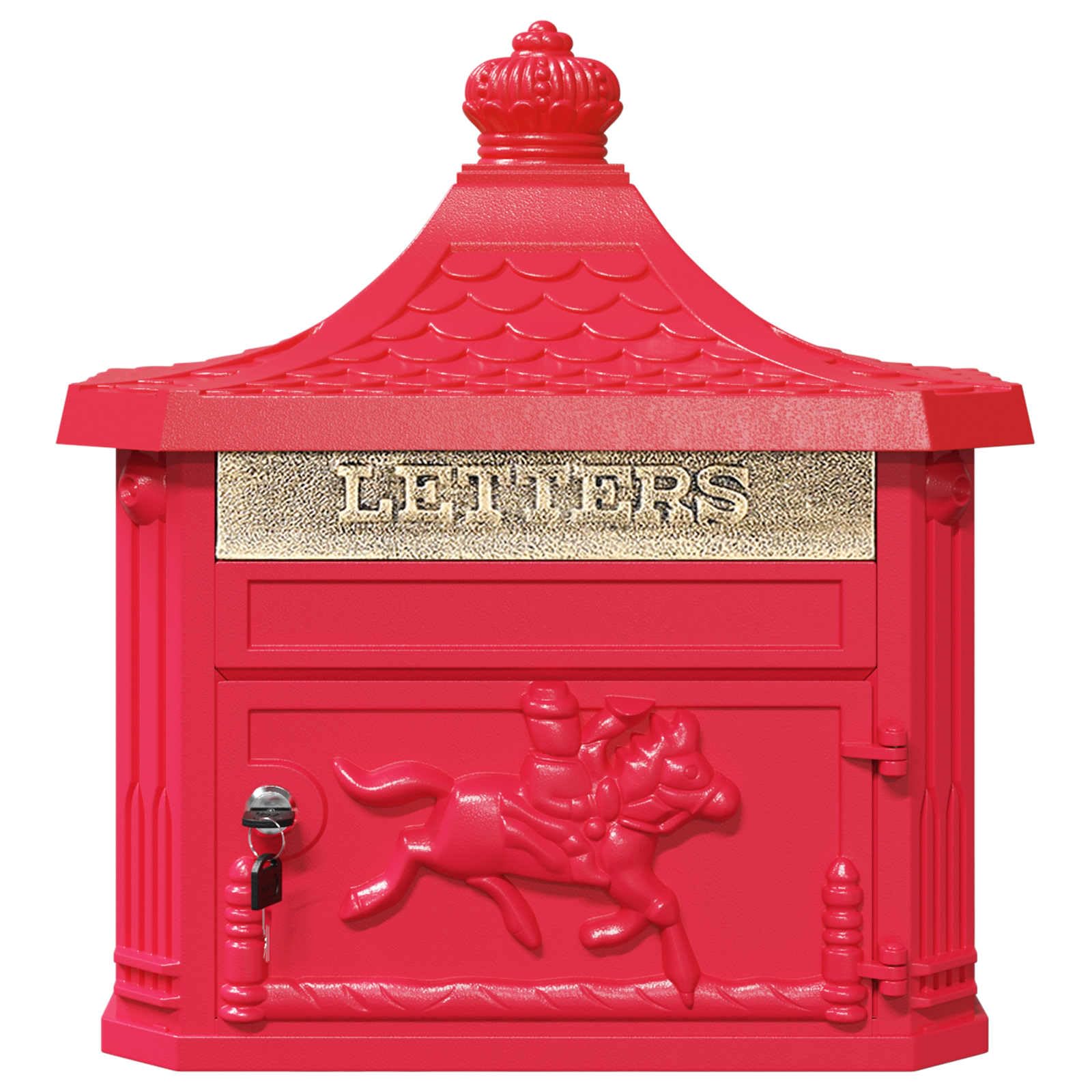 Genérico Buzón Montado en la Pared con Puerta Rojo 40,5 x 16 x 45 cm,Casa y jardín,Decoración,Buzones de Correo,Rojo,42023502