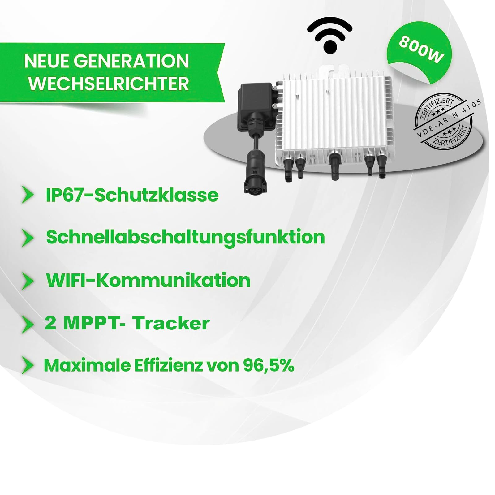Deye Wechselrichter 800 Watt Deye SUN-M80G4-EU-Q0 Plug & Play mit WiFi Funktion