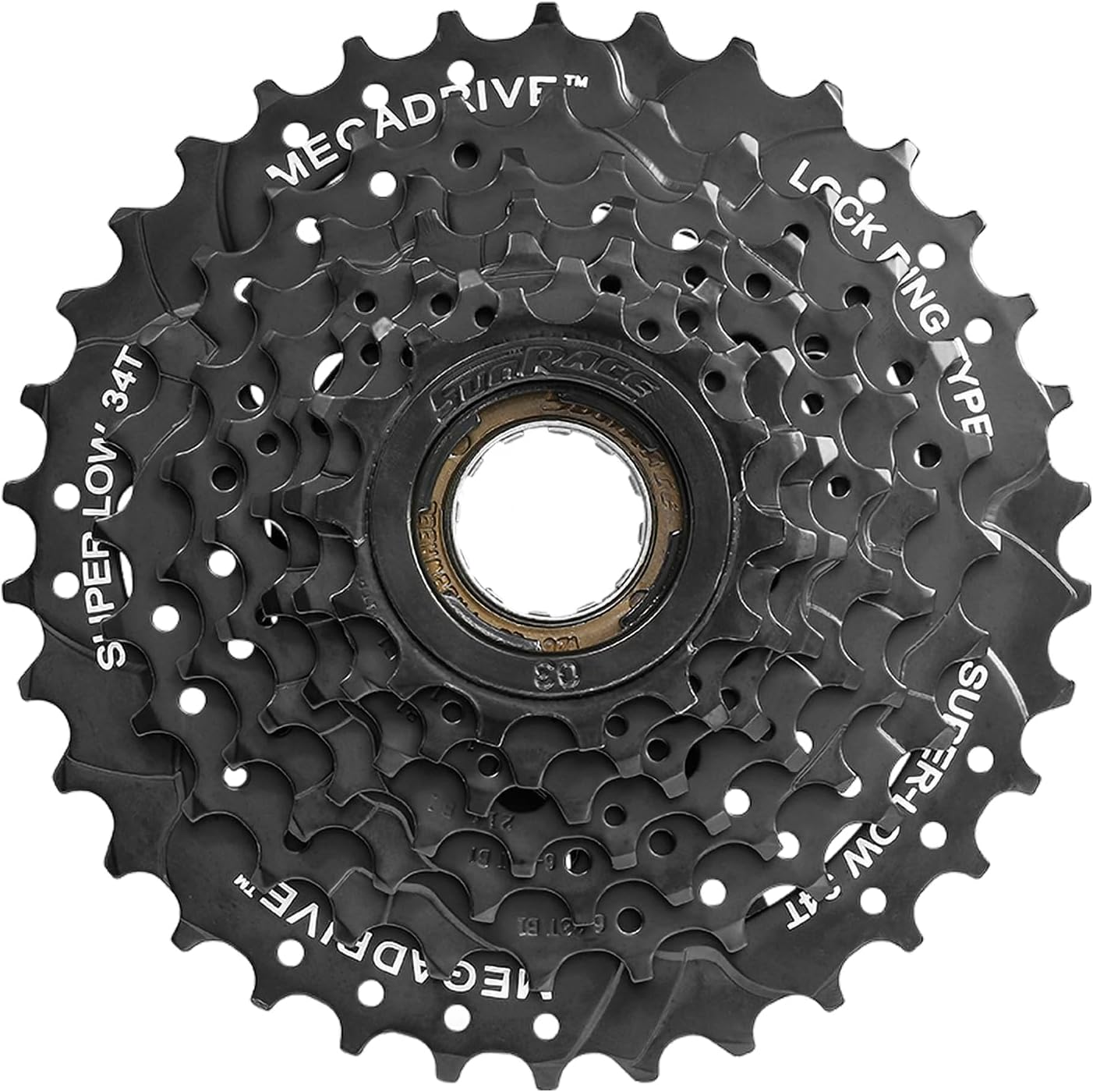 SunRace Mfm300-7 Speed 14-34t Black Freewheel, Cassette Sprocket for Unisex Adult Speeds, Black, Standard